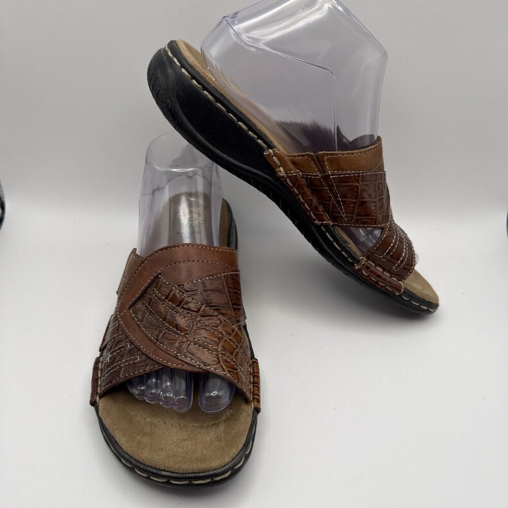 Earth Spirit Mayflower Brown Leather Gelron 2000 Womens Sandals 9.5 Comfort Boho